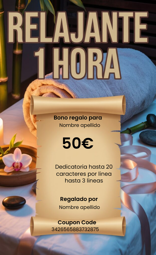 Bono relajante 1 hora 50€