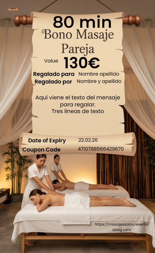 Masaje en pareja 80 MINUT PRECIO FIJO